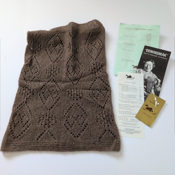 Hand Knit 100% Qiviut Oomingmak Musk Ox Ring Scarf Neck Warmer Alaska Arctic - Picture 2 of 15